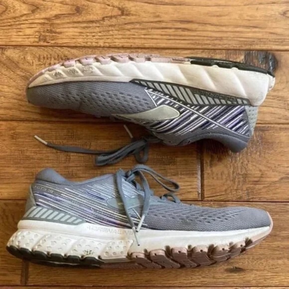 Brooks Adrenaline 19 Cushioned Running Shoes Gray Purple Women's Size 9.5 - Picture 9 of 12